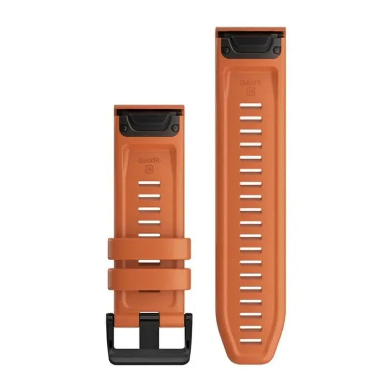 Garmin QuickFit 26 Watch Band Ember Orange Silicone detail