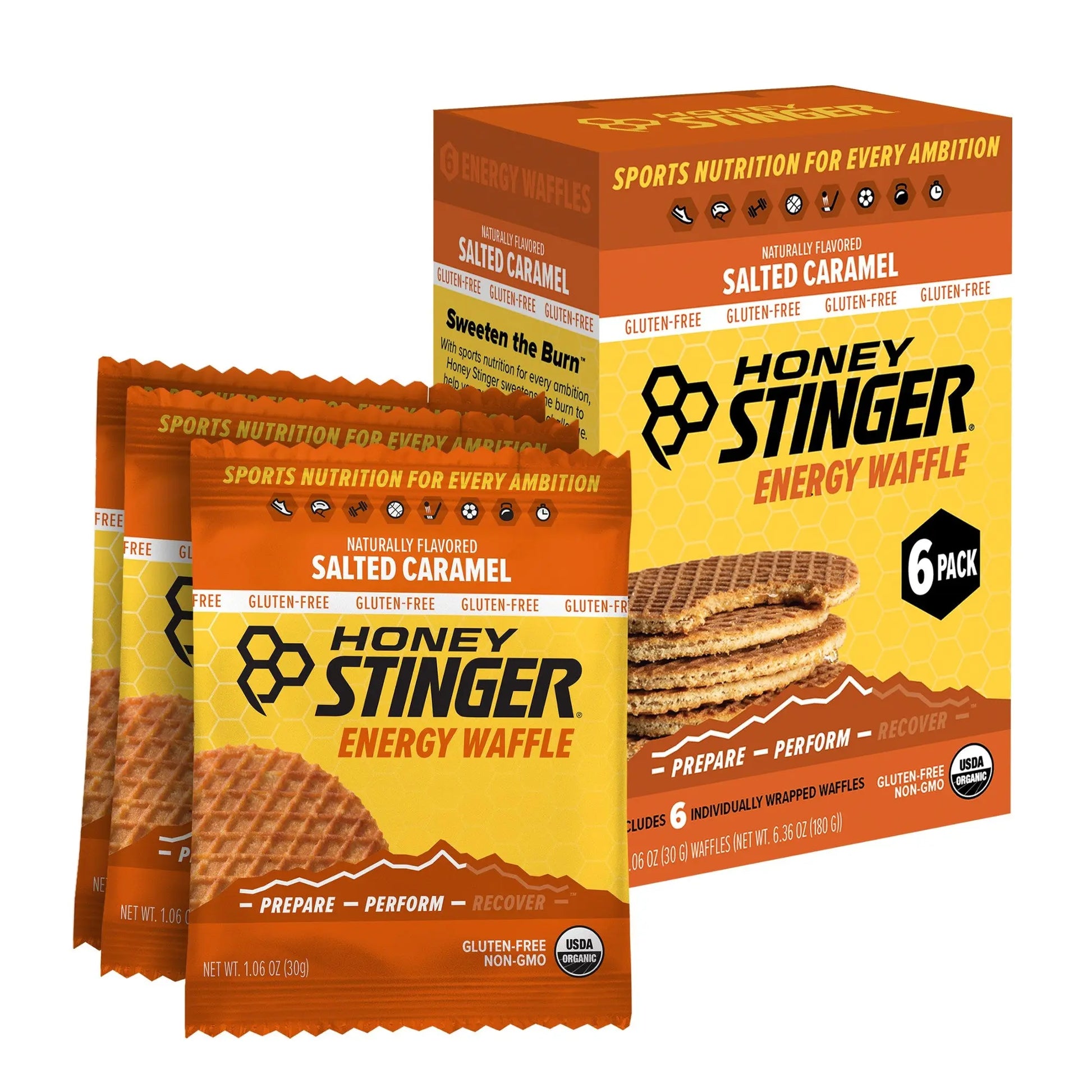 Honey Stinger Gluten-Free Waffle Salted Caramel Box of 6