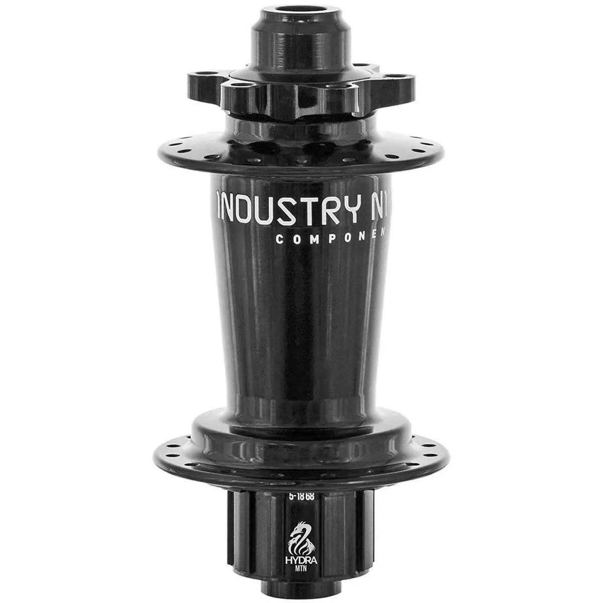 Industry Nine Hydra Classic MTN rear hub in black, alternate angle view