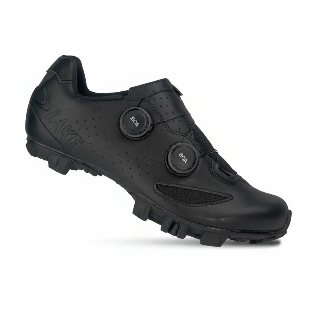 Lake Cycling MX190 Black mountain bike shoe outside view