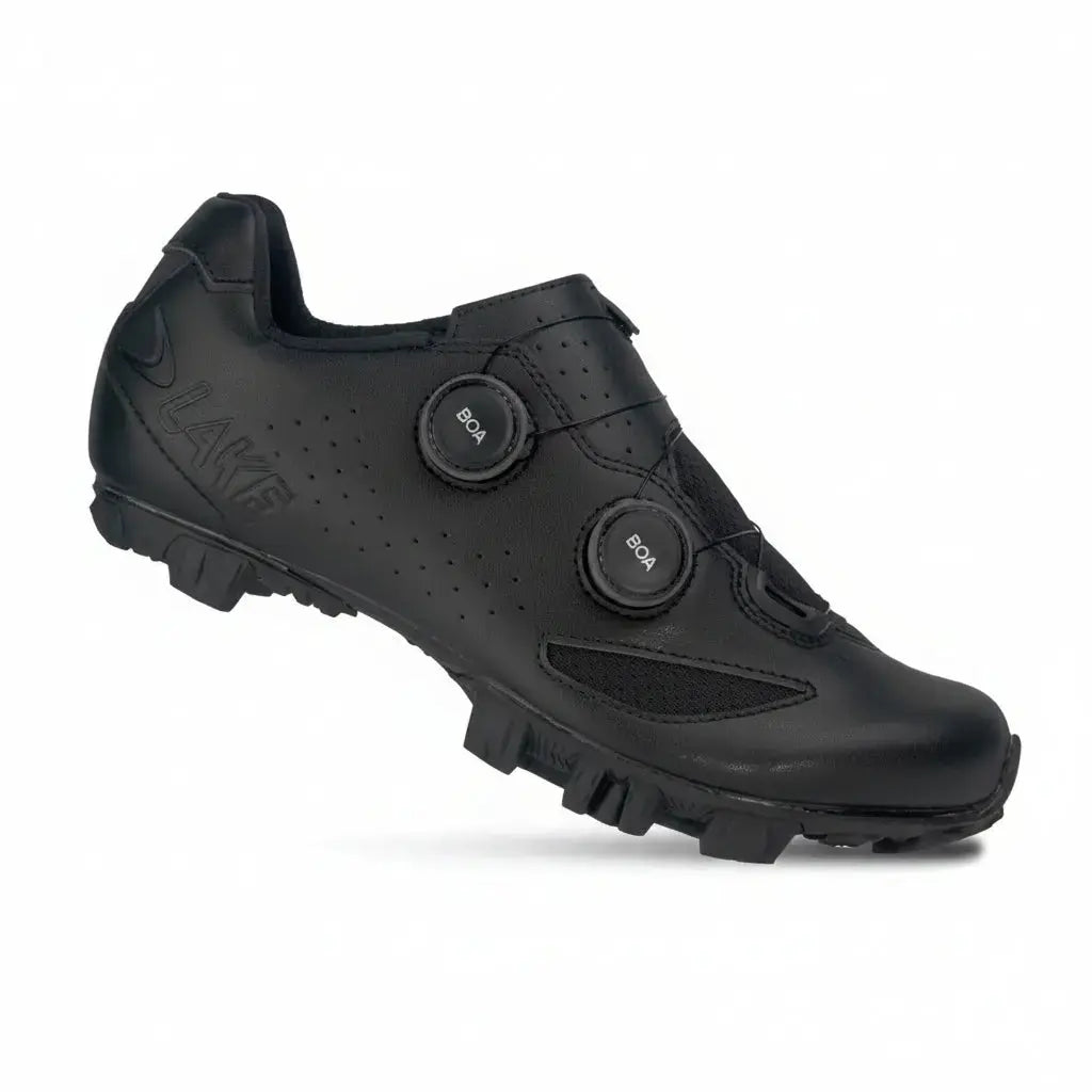 Lake Cycling MX190 Wide Black mountain bike shoe outside view