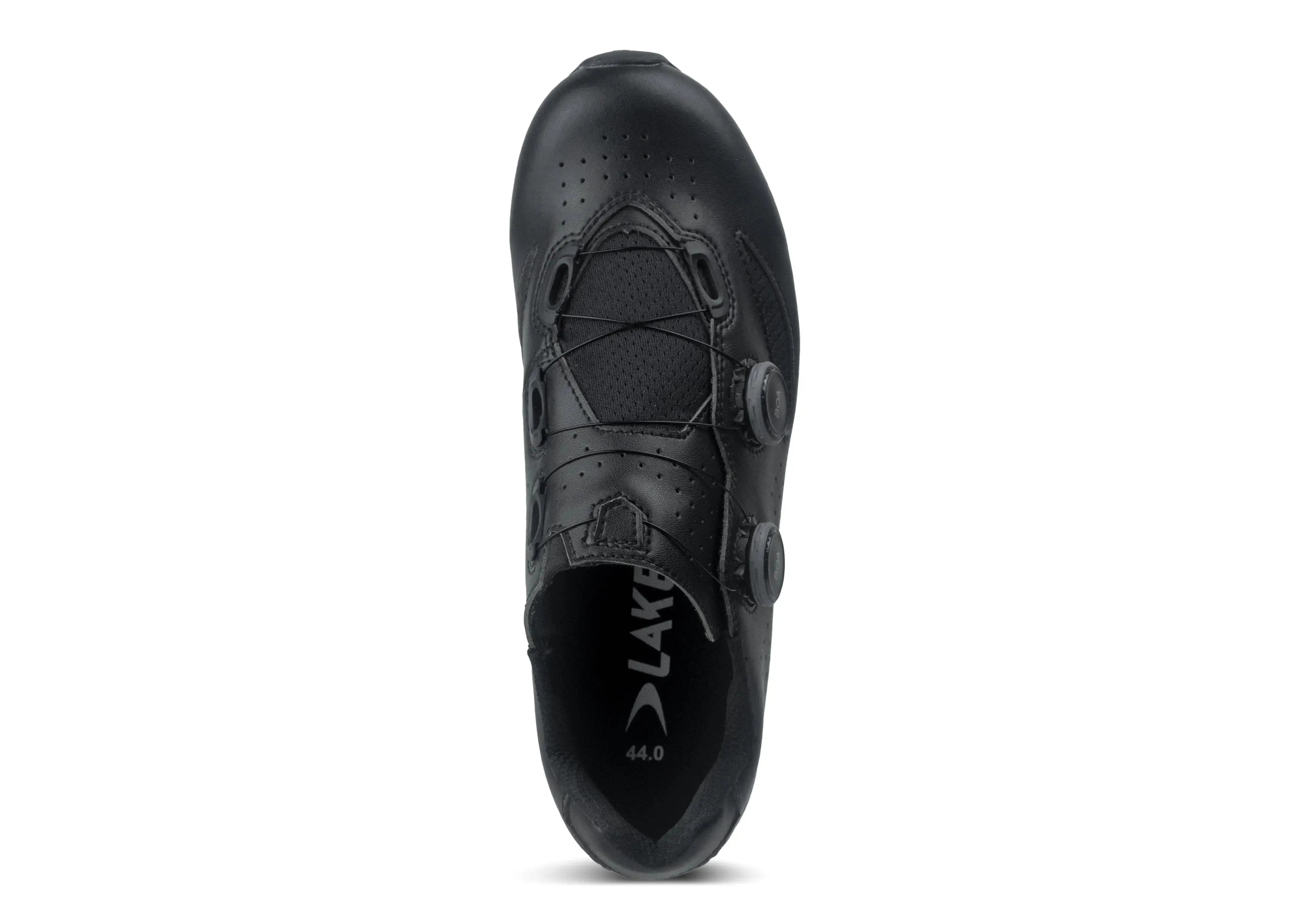 Lake Cycling MX190 Wide Black mountain bike shoe top view
