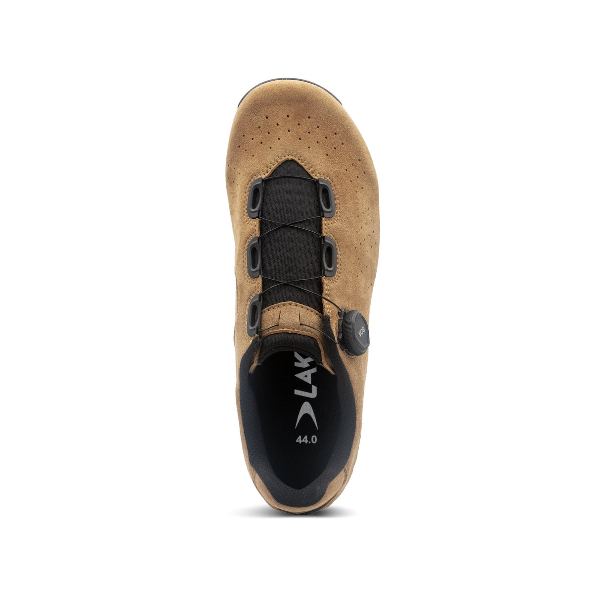Top view of the Lake MX178 Regular in Burro/Black showing the BOA L6 dial and lacing