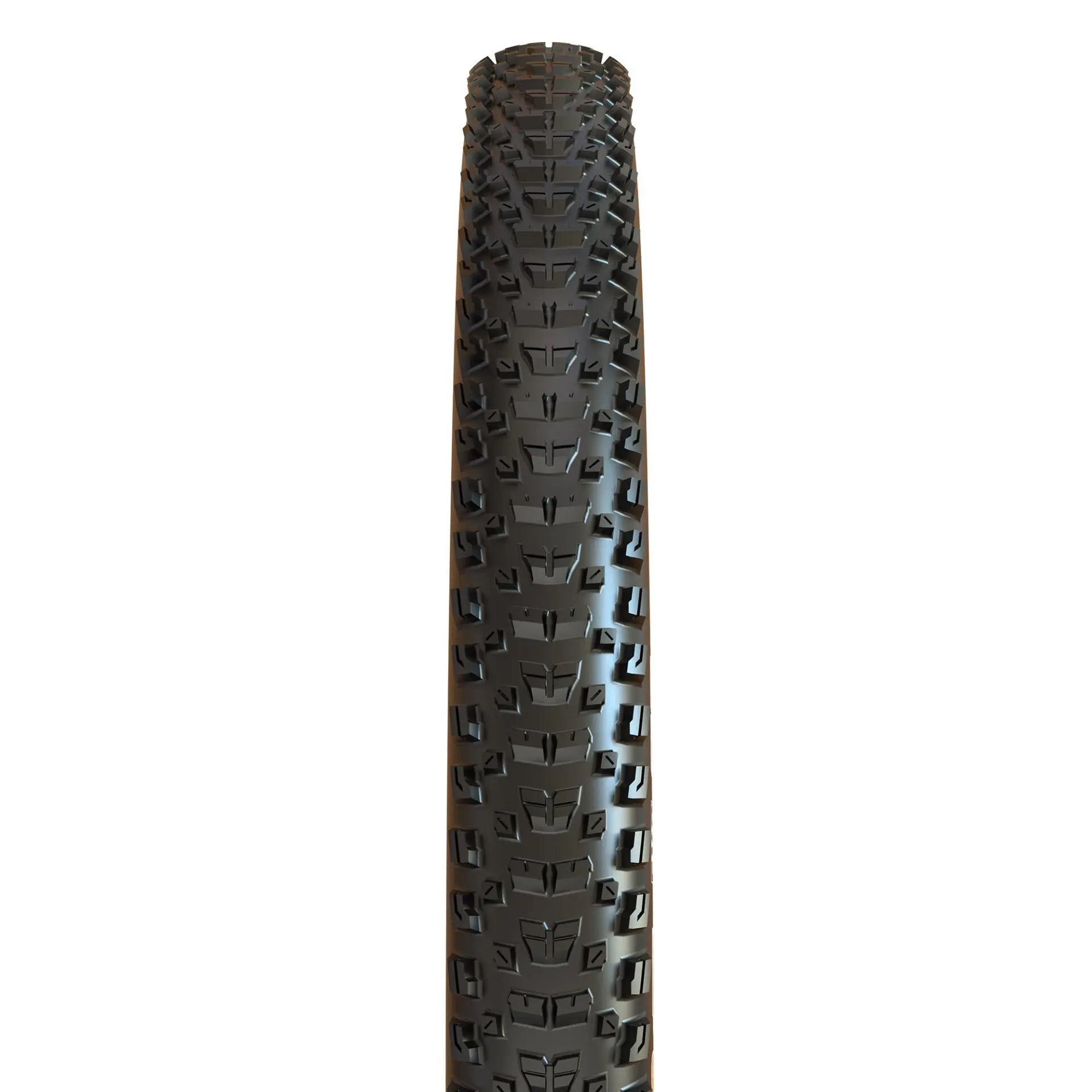 Maxxis Rekon tire tread pattern detail showing ramped center knobs and L-shaped side lugs