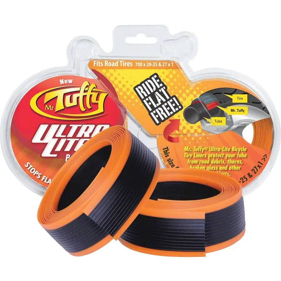 Mr Tuffy Ultra Lite tire liners orange pair for 700 x 20-25c and 27 x 1 tires