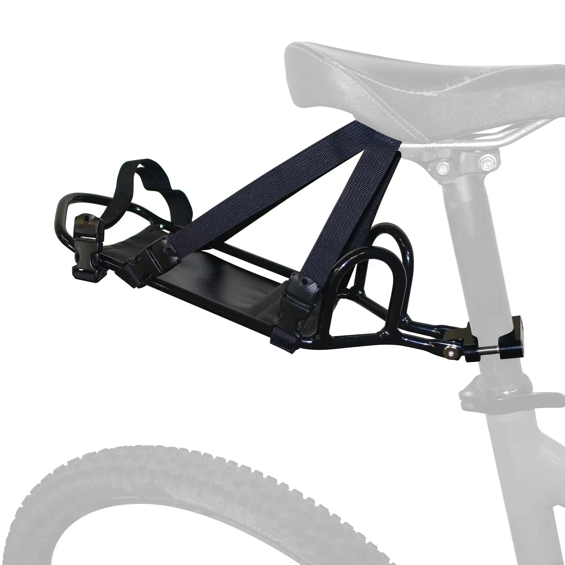 PDW Bindle Rack mounted on seatpost with compression straps