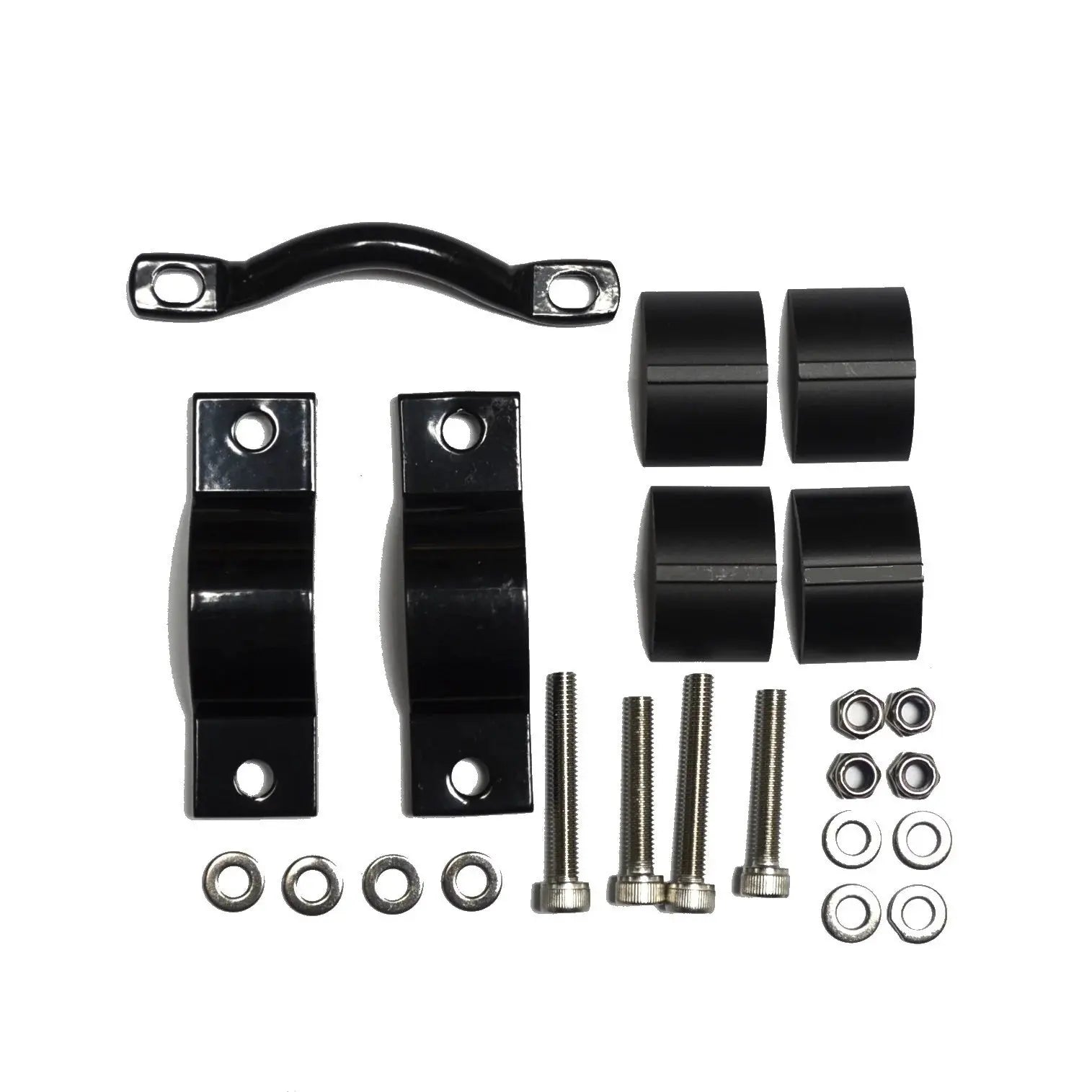PDW Takeout Basket Hardware Pack - shims, clamps, bolts, washers, and stabilizer bar