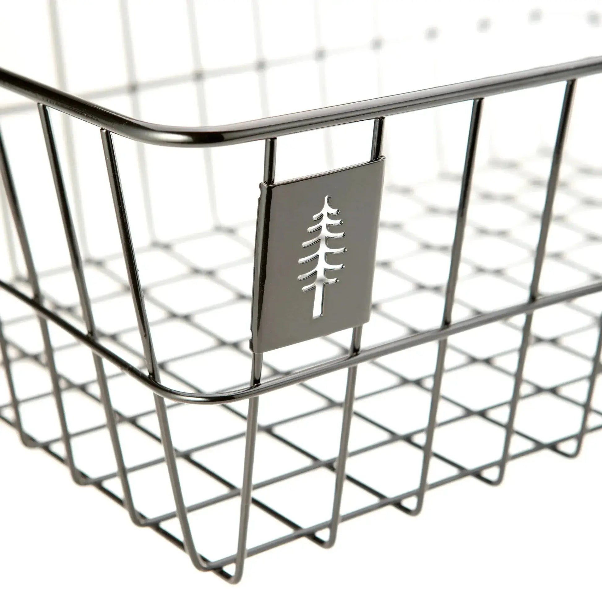 PDW Timber to Town ZigZag Basket Large Black - angled view