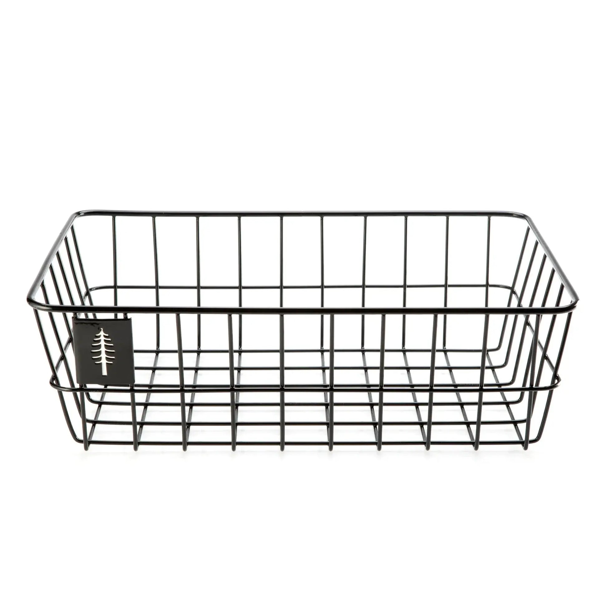 PDW Timber to Town ZigZag Basket Medium Black - angled view