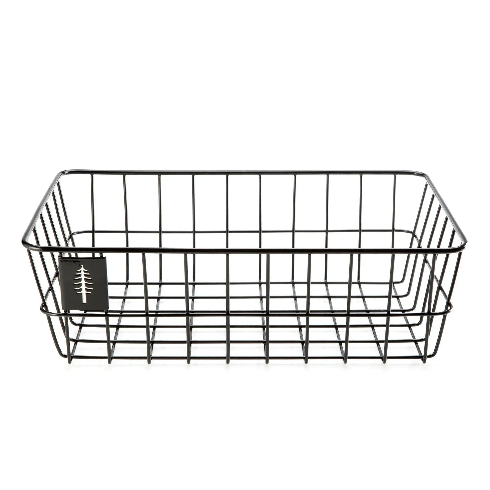 PDW Timber to Town ZigZag Basket Medium Black - angled view
