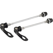 Promax QR-2 quick release skewer set in black, front and rear