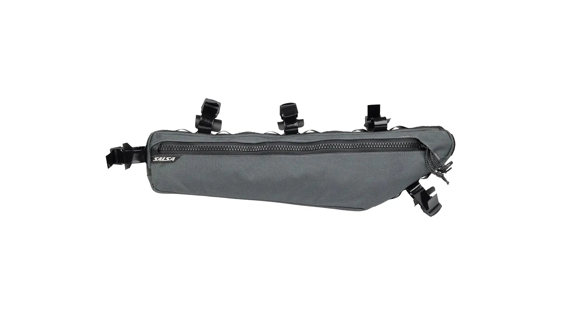 Salsa EXP Series Cholla Half-Frame Bag in gray, side profile