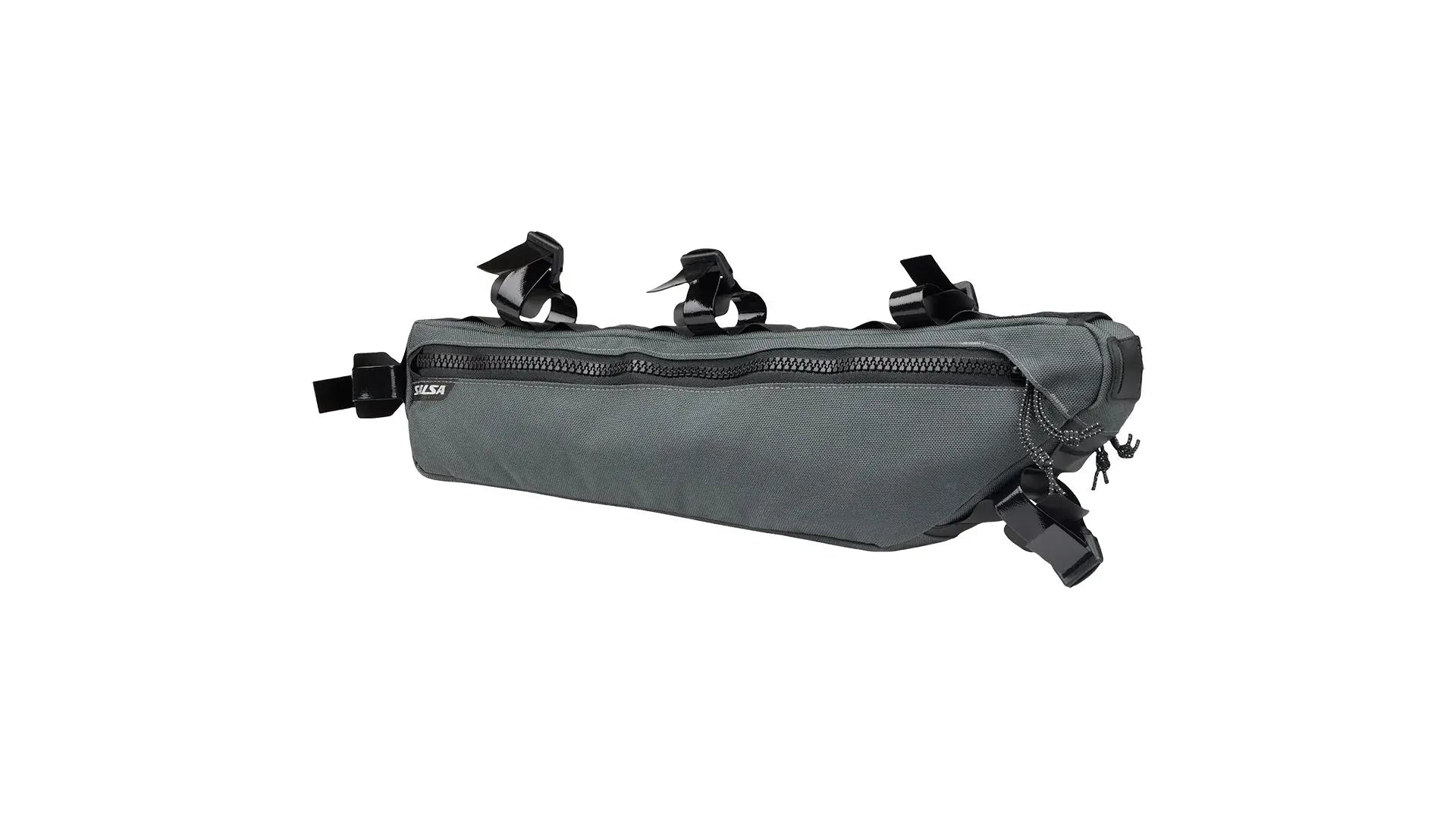 Salsa EXP Series Cholla Half-Frame Bag opened to show drive-side access