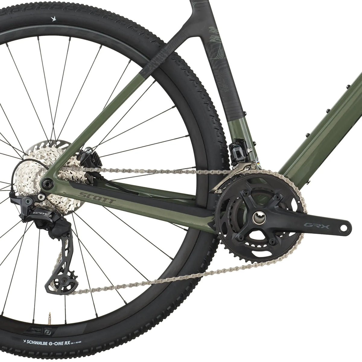Scott Addict Gravel 40 Bike in Wenge Green, detail view