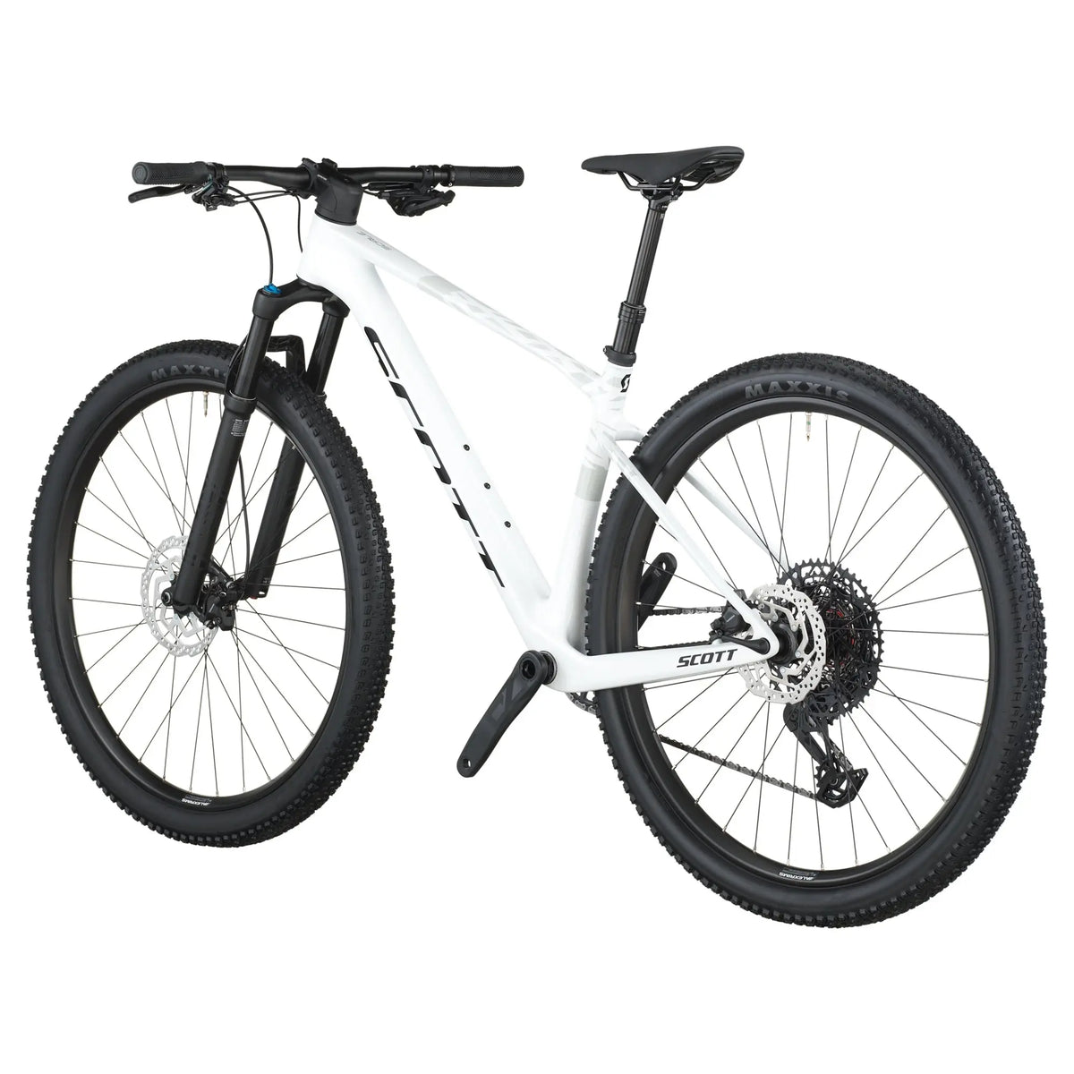 Scott Scale 910 Bike in White, rear three quarter view