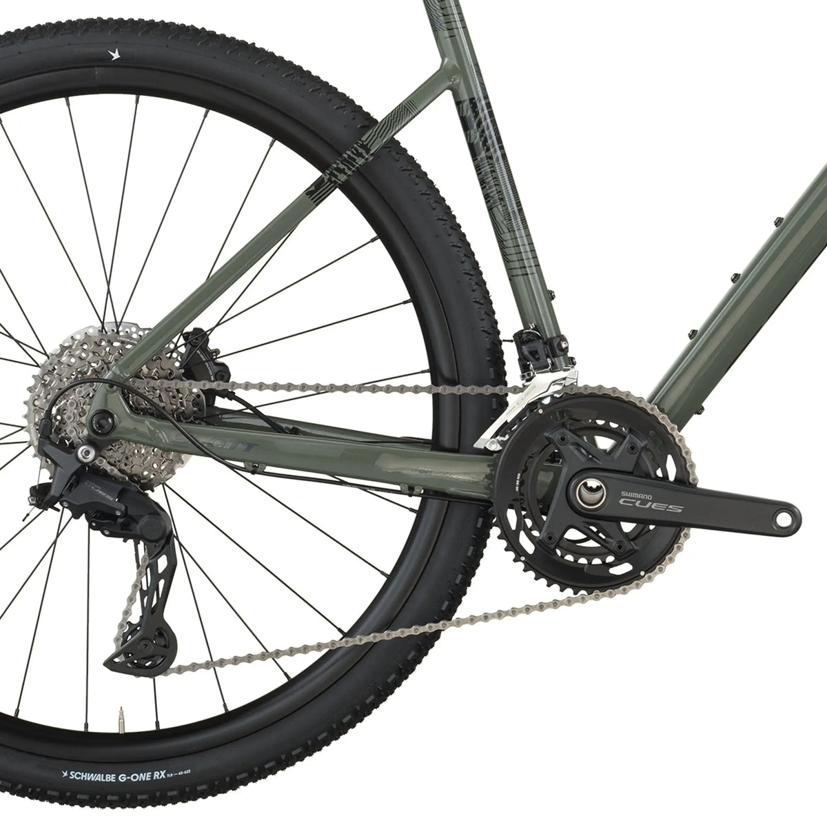 Scott Speedster Gravel 20 Bike in Wenge Green, detail view