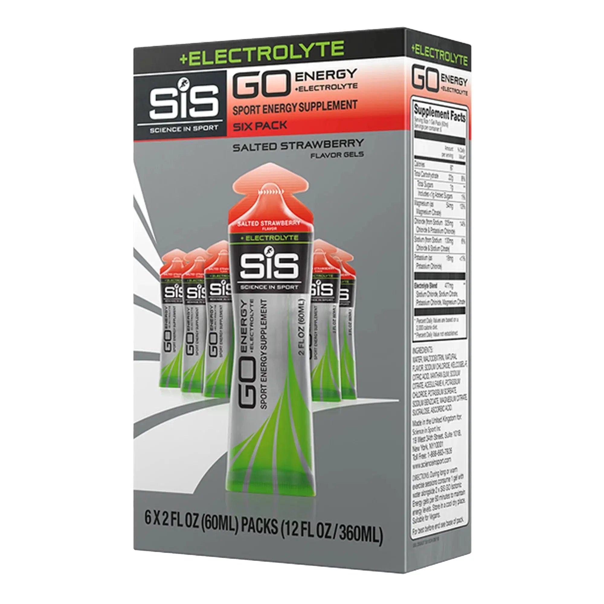 SiS GO Energy + Electrolyte Gel - Salted Strawberry | Box of 6 Science in Sport