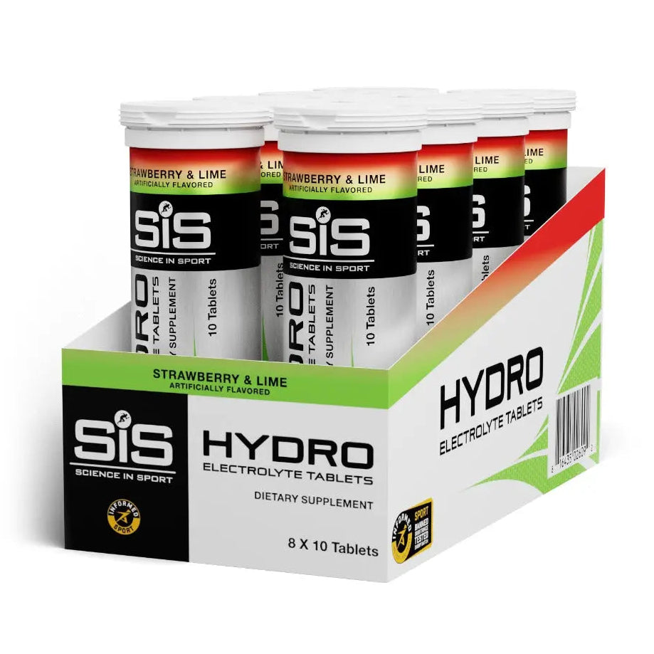 SiS HYDRO Tablets - Strawberry & Lime | Pack of 8 Tubes Science in Sport