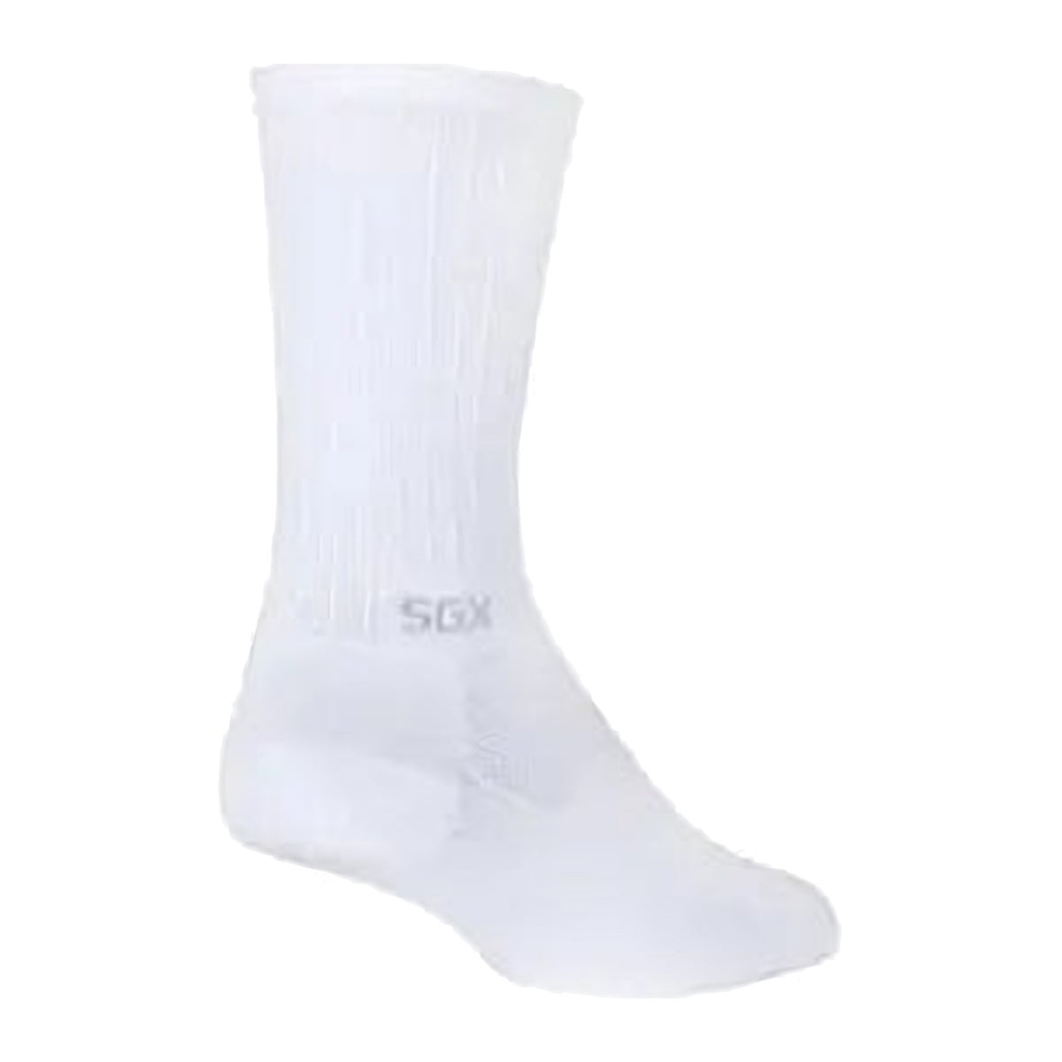 Sock Guy SGX 6 inch white performance crew sock with compression ribbing
