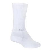 Sock Guy SGX 6 inch white performance crew sock with compression ribbing