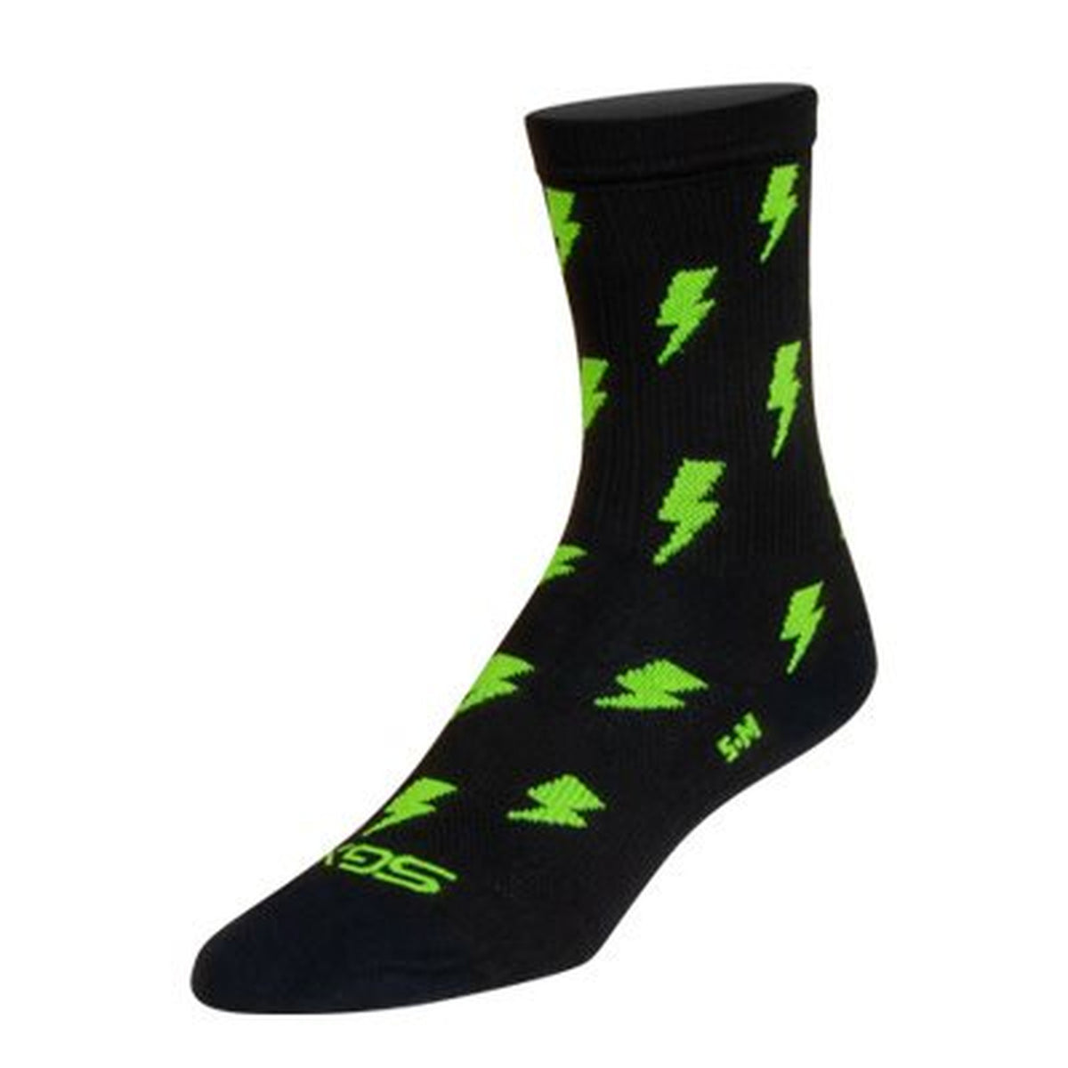Sock Guy SGX Lit Black sock, front view