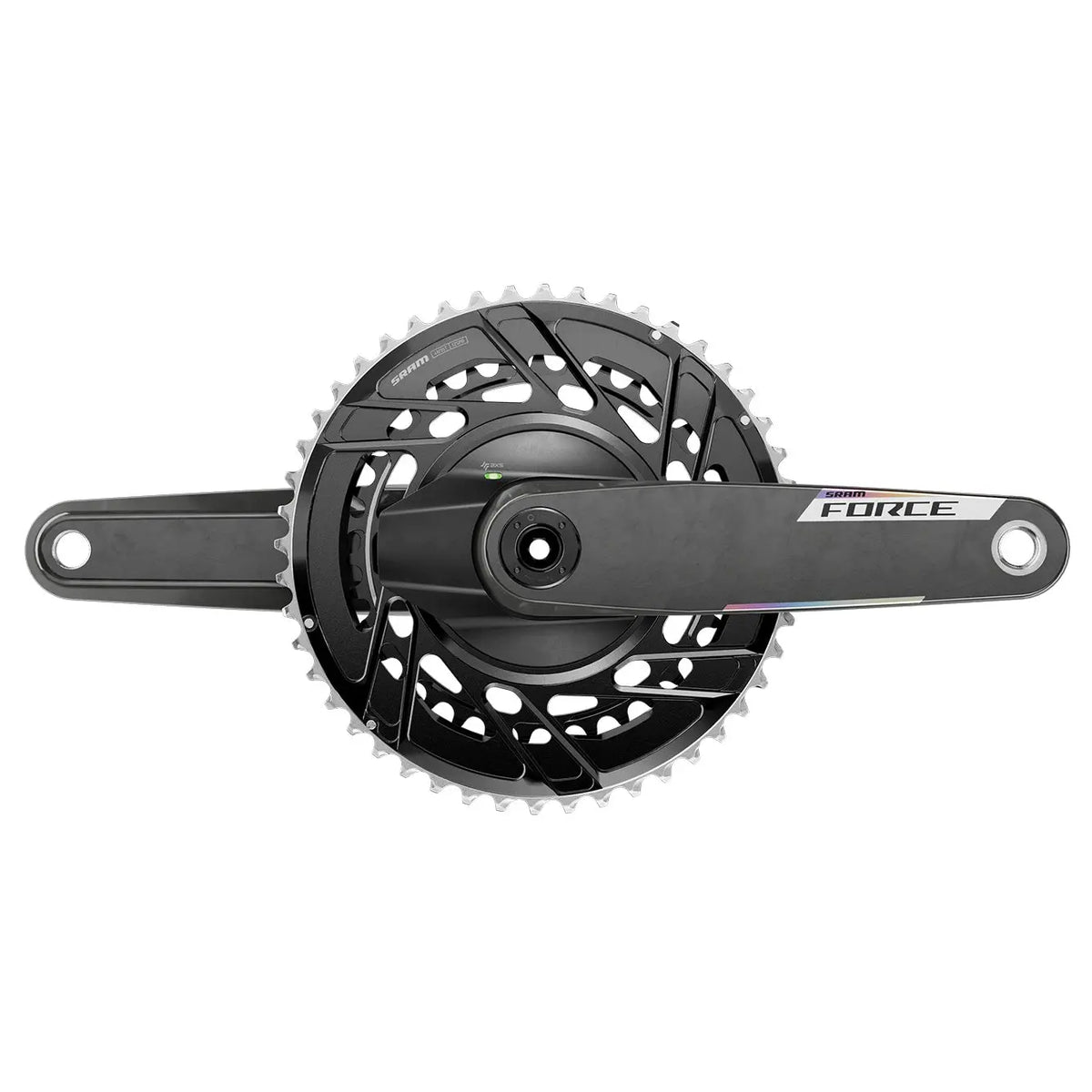 SRAM Force AXS E1 Power Meter Crankset 48/35T, three-quarter view