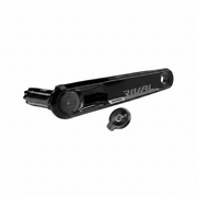 SRAM Rival AXS D1 power meter left crank arm and DUB spindle, three quarter view