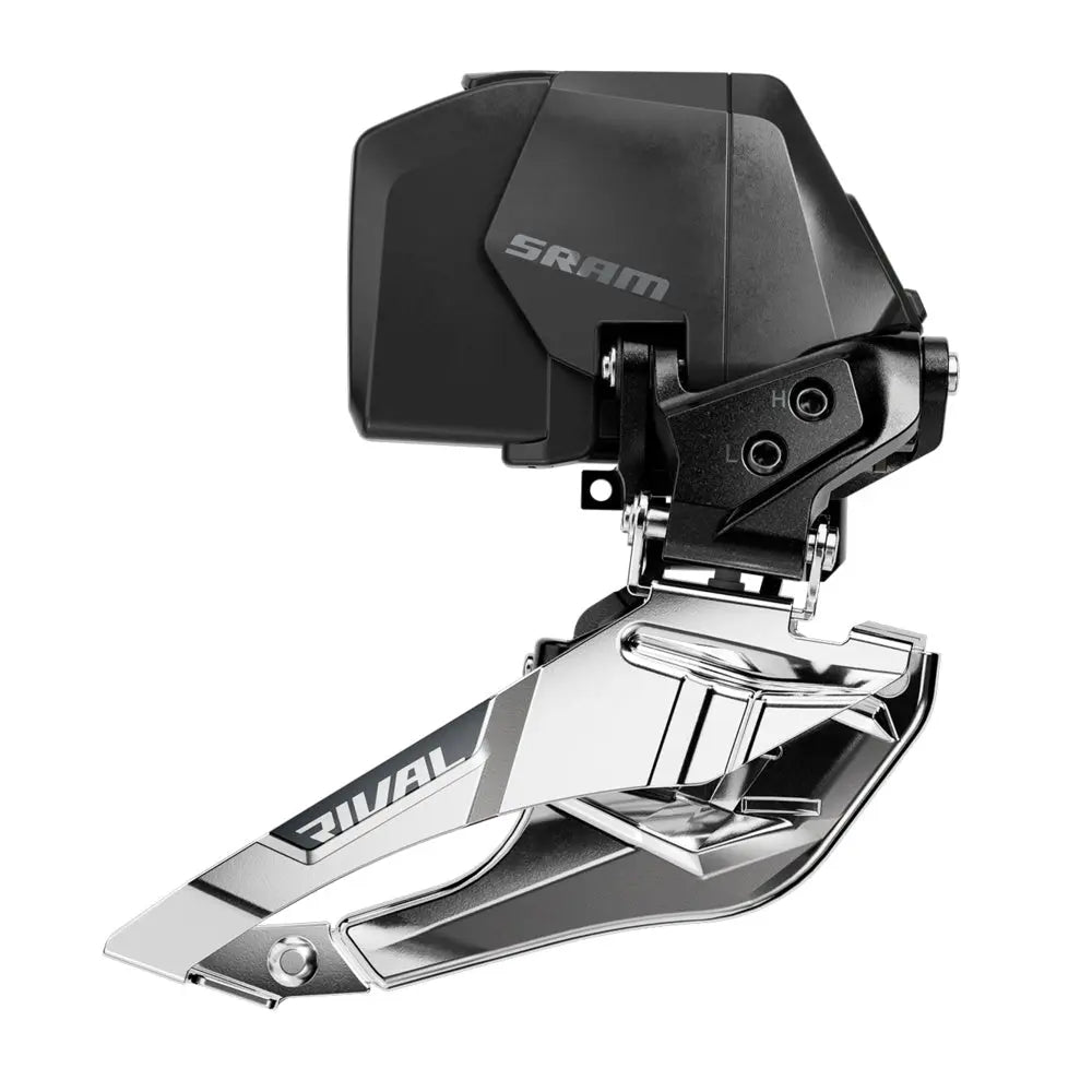 SRAM Rival AXS E1 front derailleur, drive side view