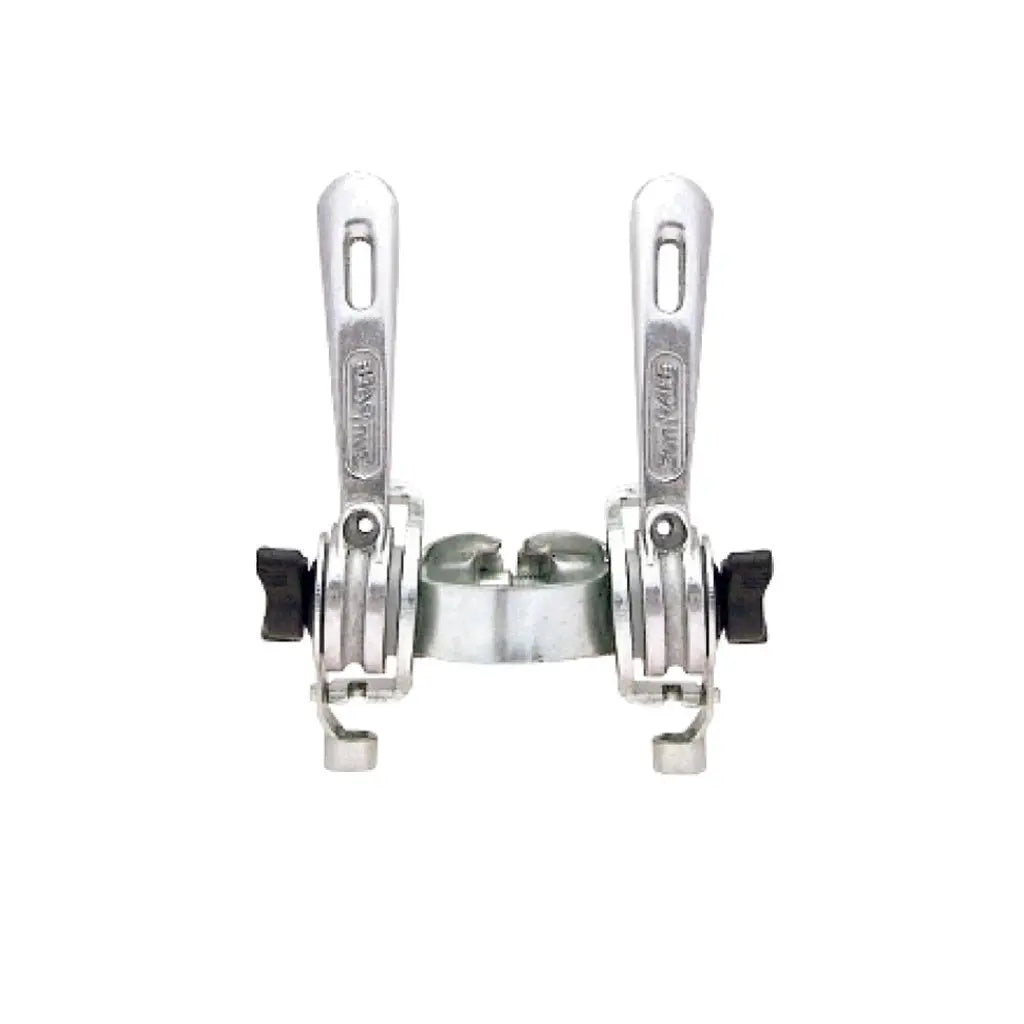 SunRace SLR03 FF 22.2mm friction stem mount shifter pair in silver alloy