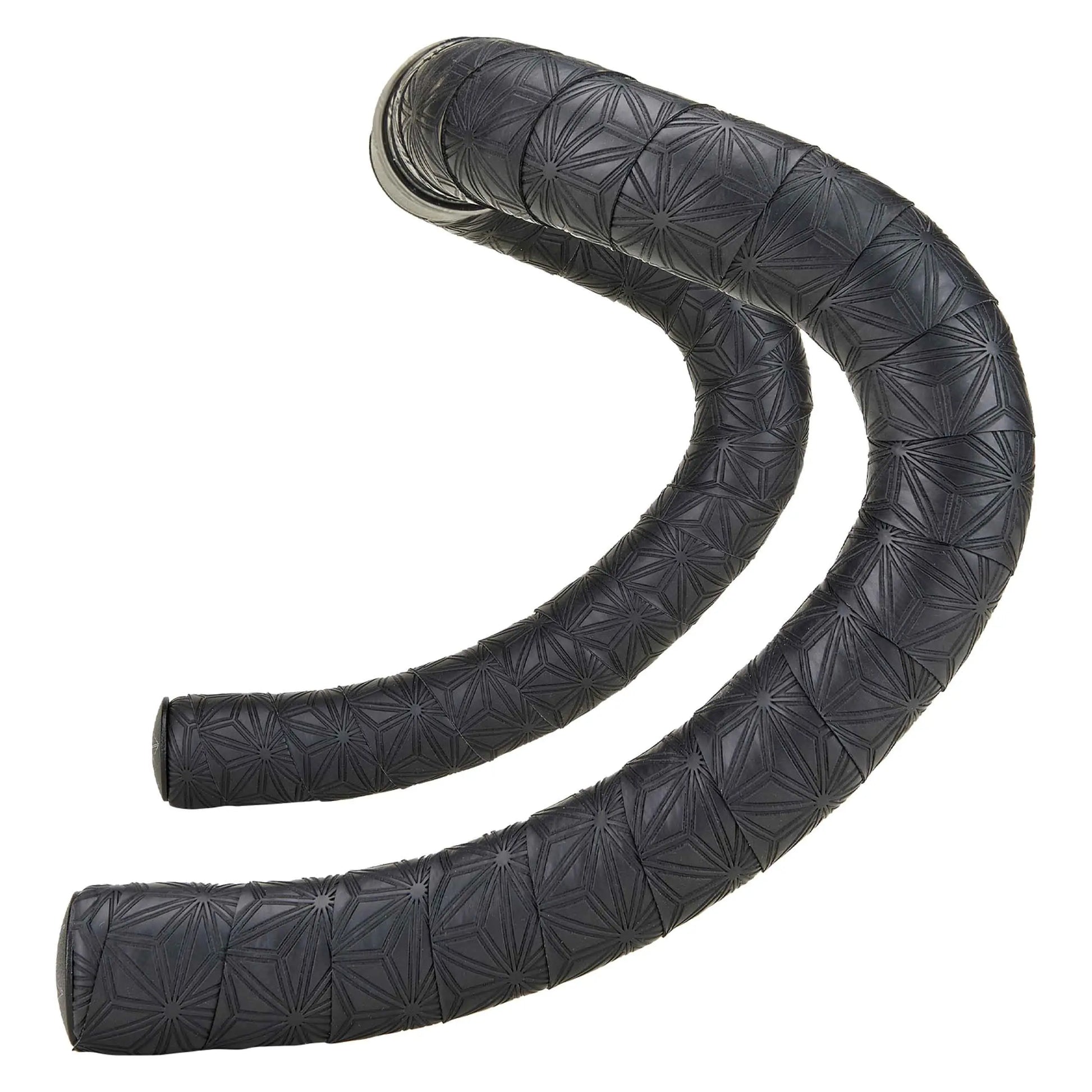 Supacaz Super Sticky Kush Gravel Bar Tape Black with Black Star Plugz