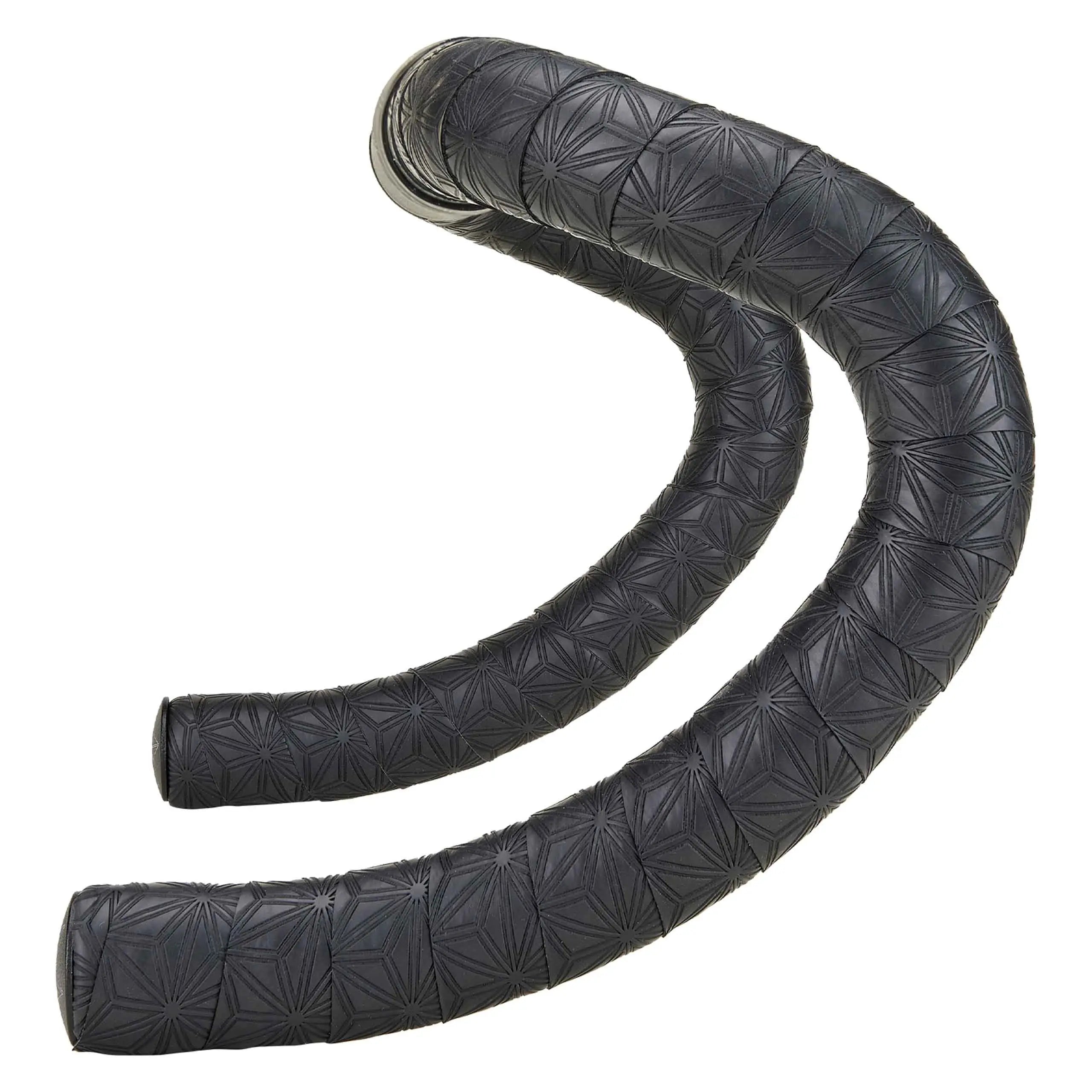 Supacaz Super Sticky Kush Gravel Bar Tape Black with Black Star Plugz