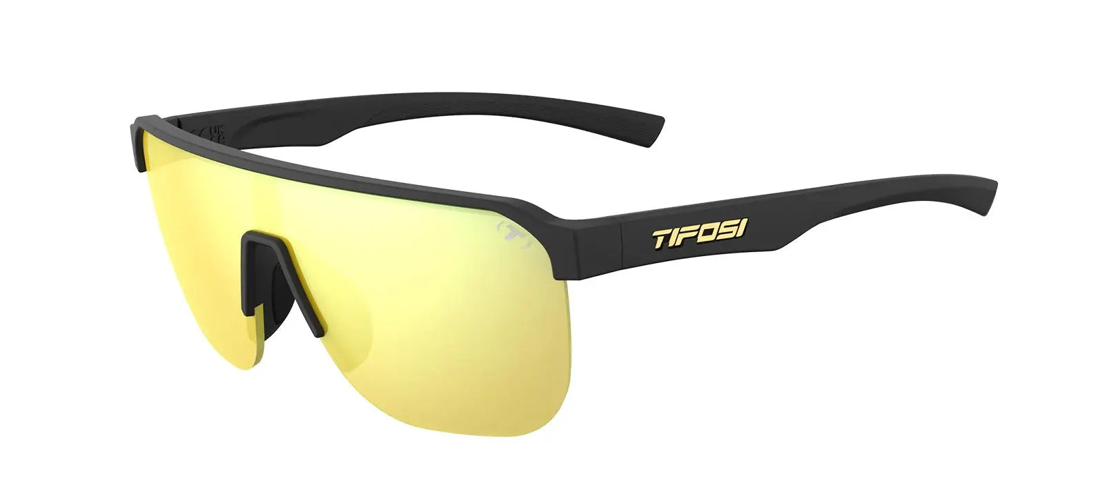 Tifosi Sanctum SL Sunglasses - Matte Black with Smoke Yellow Mirror lens