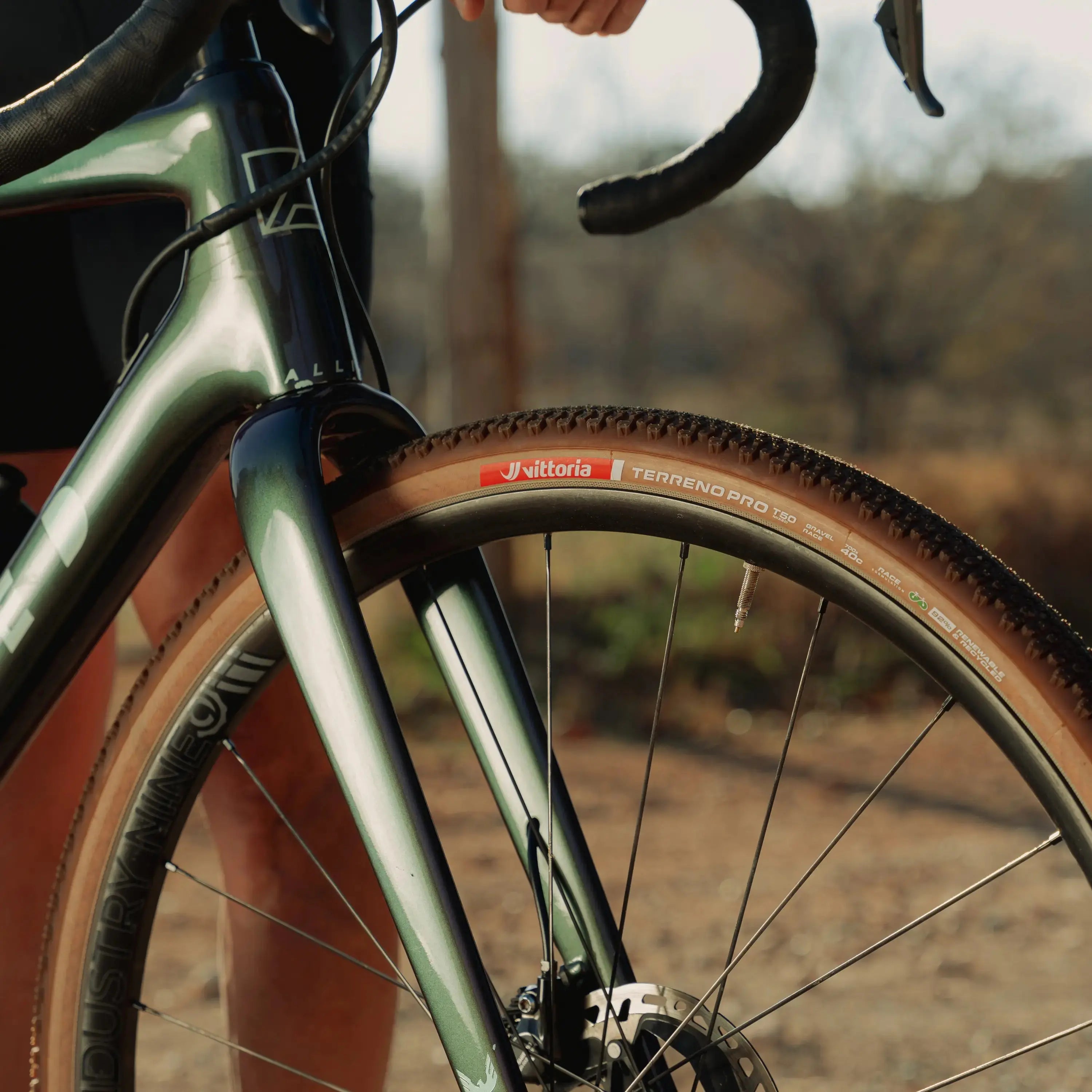 Vittoria Terreno Pro T50 gravel race riding action shot
