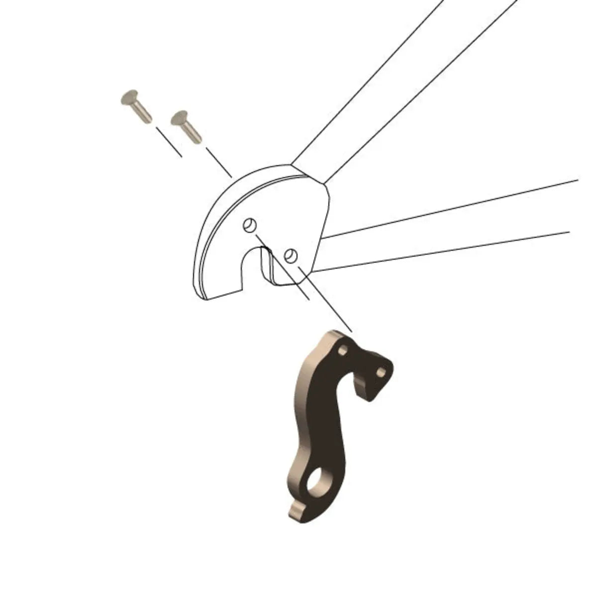Wheels Manufacturing Derailleur Hanger 261 installation diagram on the rear dropout