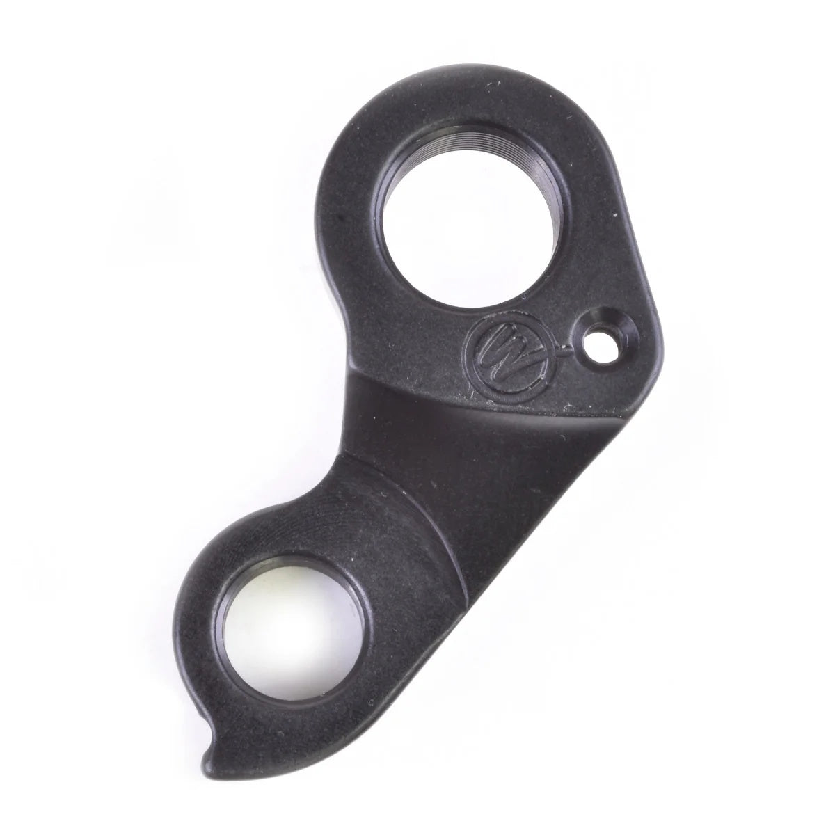 Wheels Manufacturing 303 derailleur hanger, black anodized 6061 aluminum, outside view