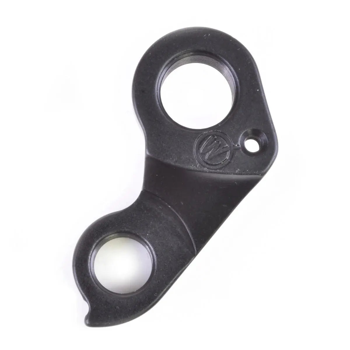 Wheels Manufacturing 303 derailleur hanger, black anodized 6061 aluminum, outside view