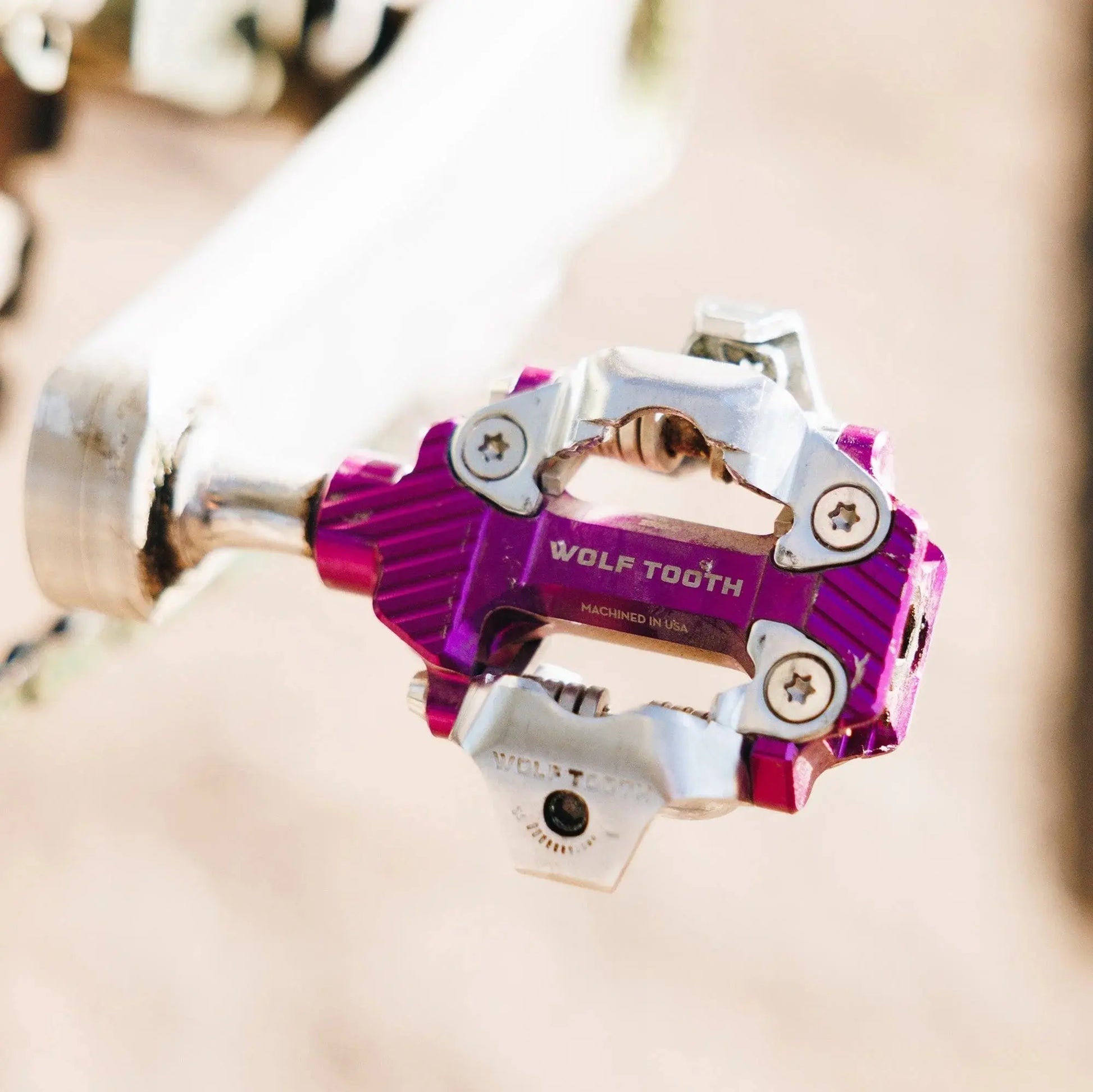 Wolf Tooth ALT XC pedals clipped in during a ride