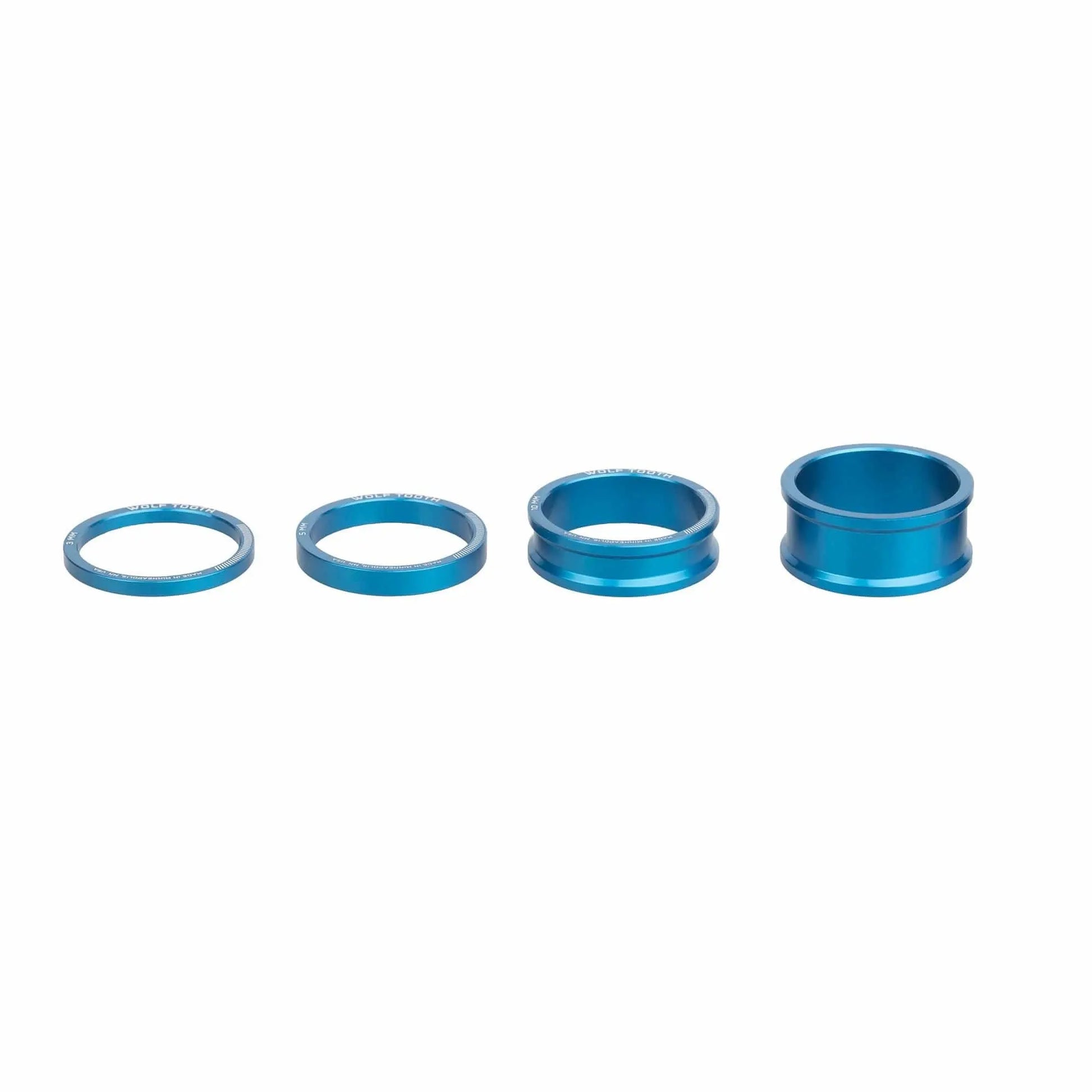 Wolf Tooth Precision Headset Spacer Kit - 3,5,10,15mm | Blue Wolf Tooth