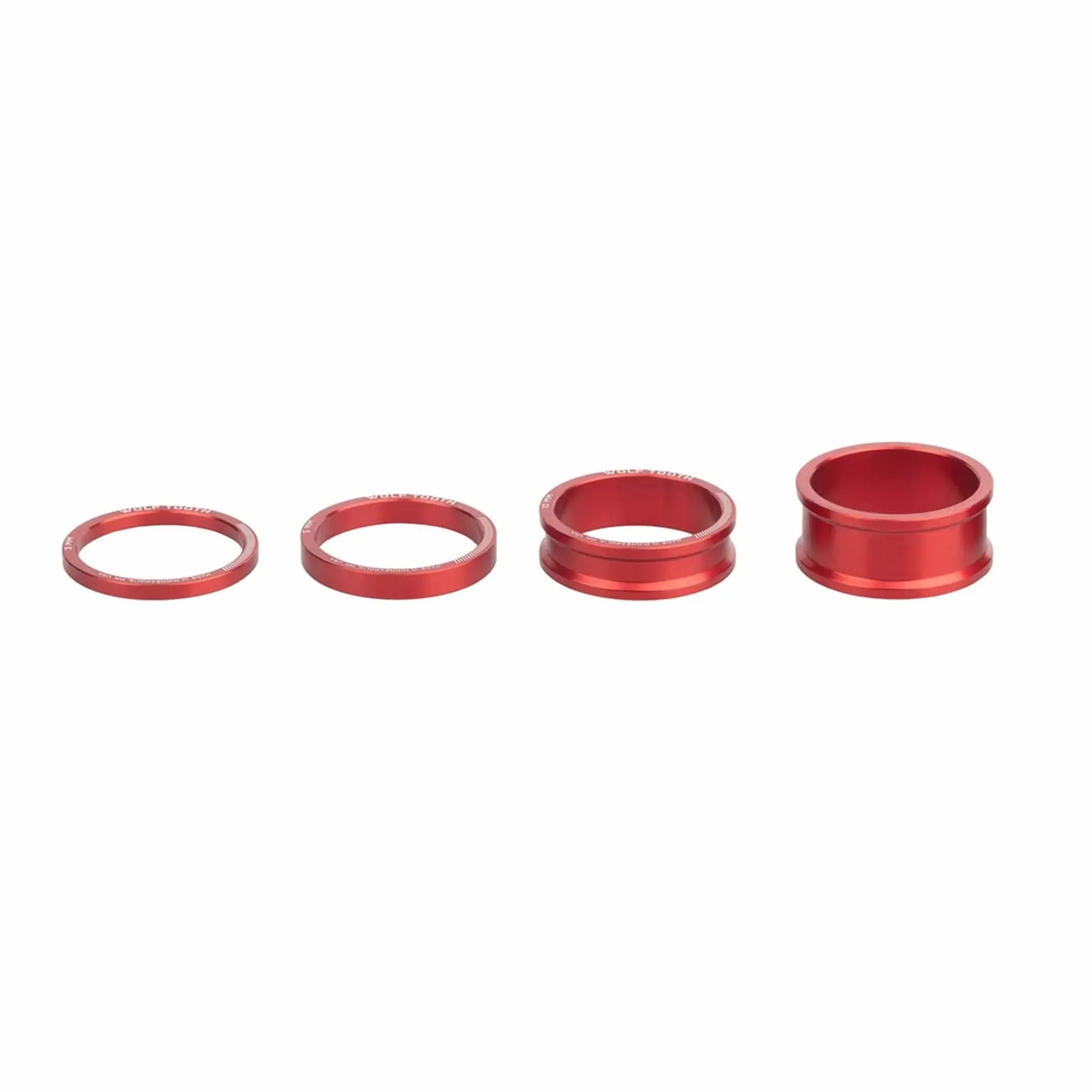 Wolf Tooth Precision Headset Spacer Kit - 3,5,10,15mm | Red Wolf Tooth