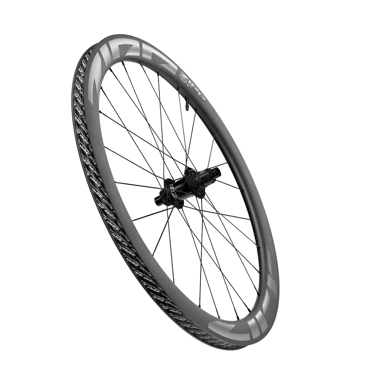 Zipp 404 S tubeless carbon disc-brake rear wheel with SRAM XDR driver, three-quarter view